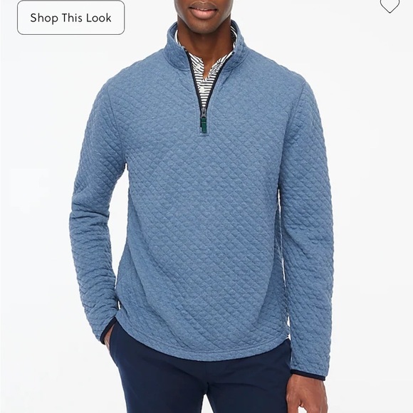 J crew heather surf Quilted half-zip - Picture 1 of 4
